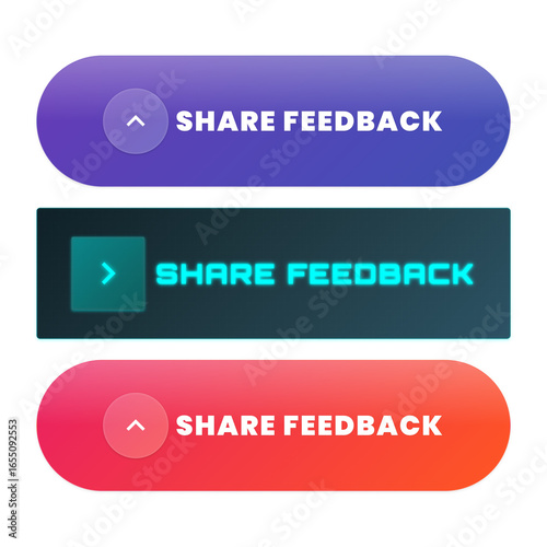 Modern digital buttons invite user input and engagement for feedback
