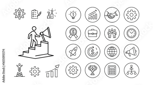 Vector illustrations of education and business icons vector design.