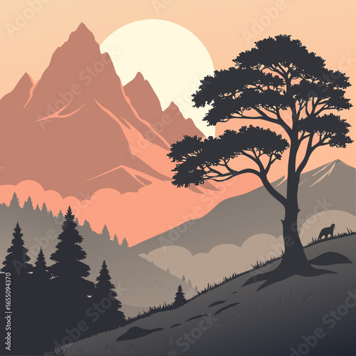 sunrise in mountains