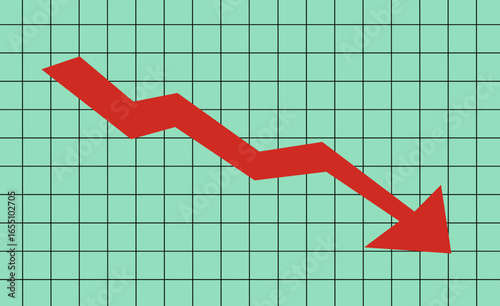 down arrow, downward movements and falling profits