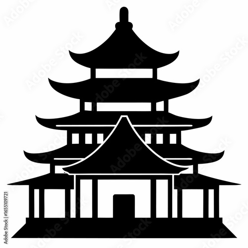 japanese temple silhouette
