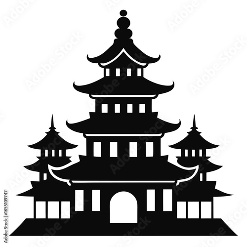 silhouette of a temple