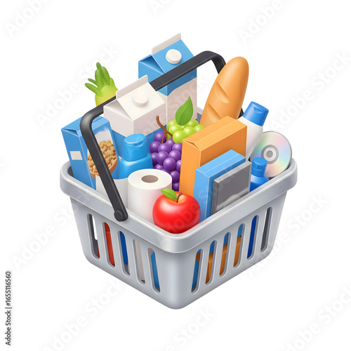shopping basket with groceries