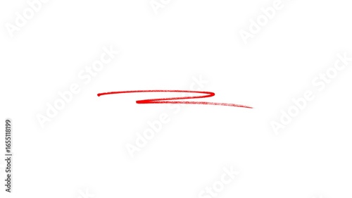 Hand-drawn Red underline highlighter animation, sketching elements on a transparent background.