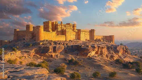 indian deserted sandstones of jaisalmer fort rajasthan zoom in video
