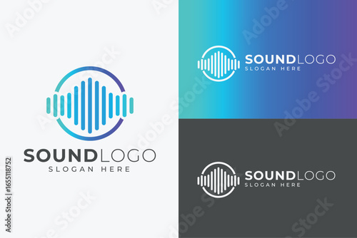 Sound Wave Modern Logo Design. Audio Waveform Icon In Tech Minimalist Style For Music Branding.
