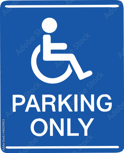 Disabled person parking sign icon vector