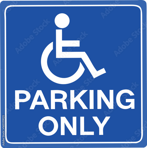 Disabled person parking sign icon vector