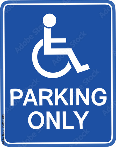 Disabled person parking sign icon vector