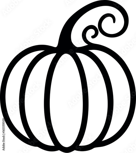 pumpkin outline icon vector, Outlined pumpkin, pumpkin doodles, pumpkin line art