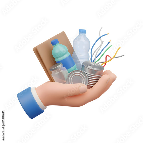hand holding bottle of water and bottle