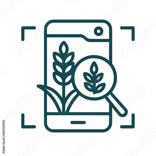 Mobile application for plant identification with magnifying glass  
