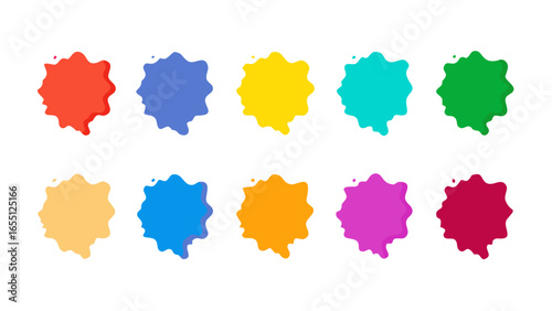 Colorful blots shapes splash stains vector illustration graphic design paint art abstract creative elements set