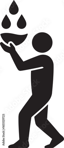 Person Holding Bowl Catching Dripping Liquid Representing Resource Scarcity