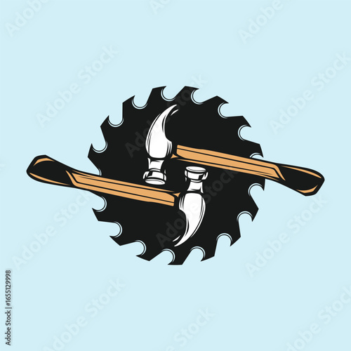 Hand drawn carpenter logo design


