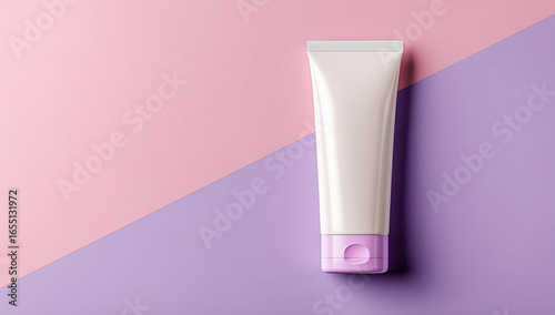 Wallpaper Mural Minimalist beauty product tube on pastel background Torontodigital.ca