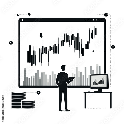 Stock Trading Vector Design