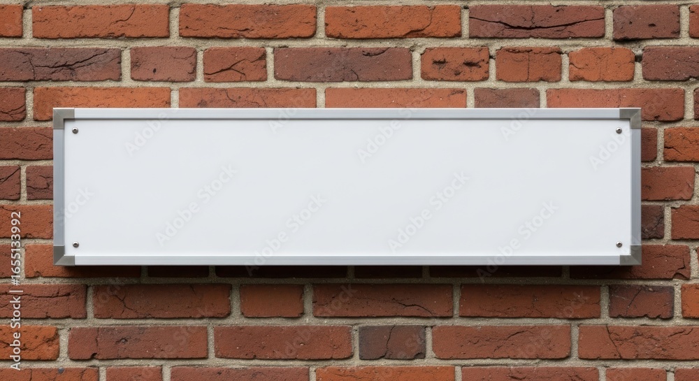 custom made wallpaper toronto digitalBlank Rectangular Sign on Brick Wall Perfect for Your Message