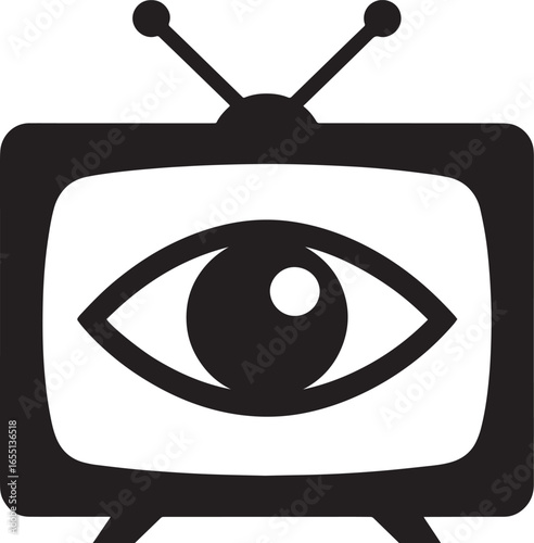 Surveillance State Television Eye Icon Symbolizing Monitoring and Control in Modern Society