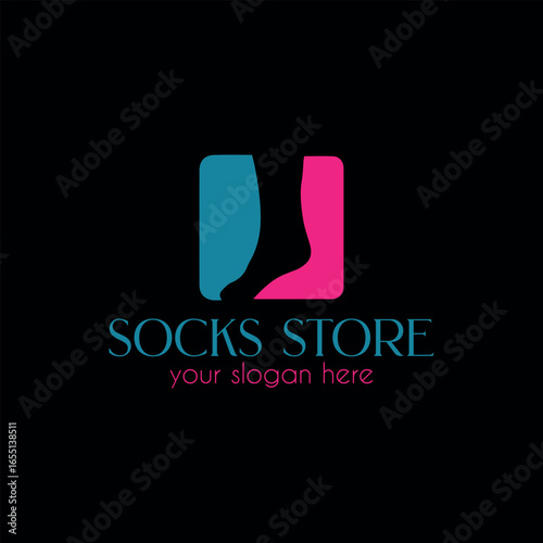 socks shop logo design vector