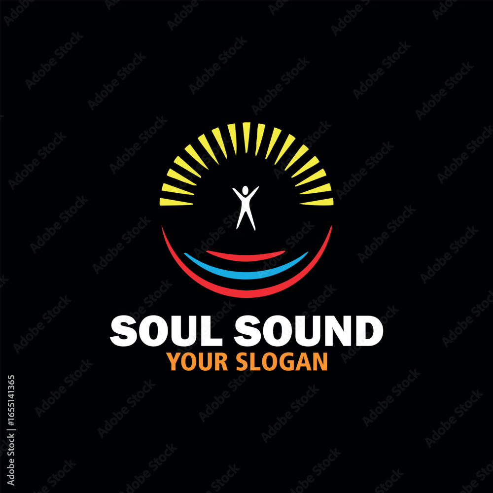 Fototapeta premium soul sound waves logo design vector