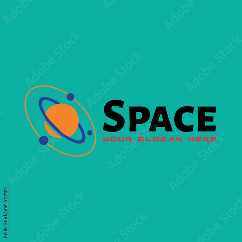 astrology space station technology logo design vector