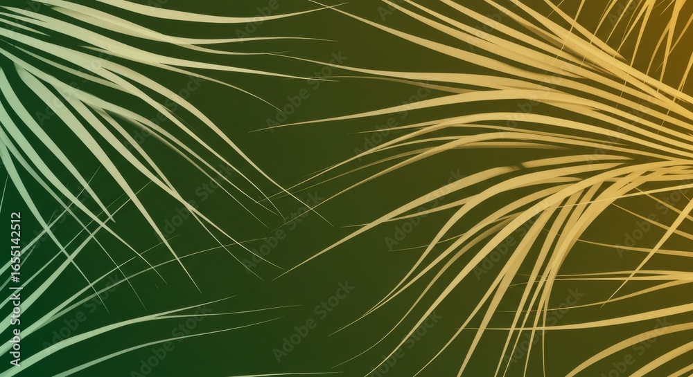Obraz premium Golden Palm Leaf Abstract Background for Tropical Designs