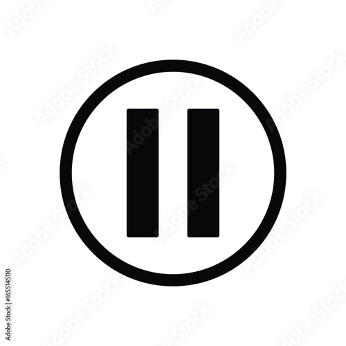 Minimalist Pause Icon Design A Simple Yet Effective Symbol for Interruption and Control in Media and User Interface Applications