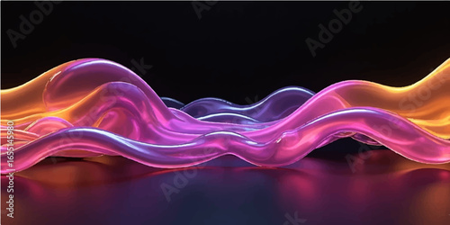 Dynamic and colorful fractal waves with a smoke and light effect for a vibrant abstract backdrop