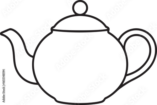 classic premium teapot outline silhouette