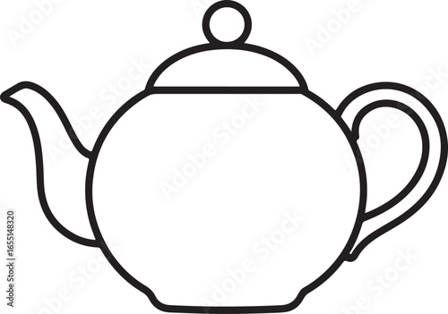 classic premium teapot outline silhouette