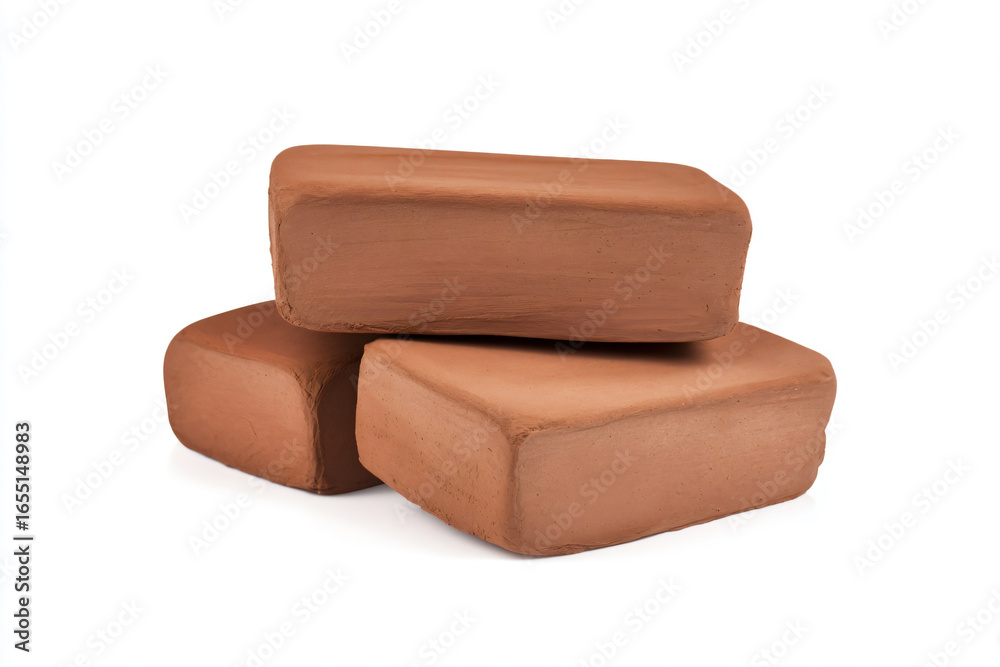 Obraz premium three pieces of clay sitting on top of each other