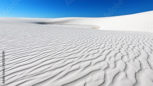 White Sands National Park: Desert Landscape with Blue Sky and Sand Dunes