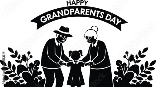 Vector art of happy grandparents day illustration with family love and connection