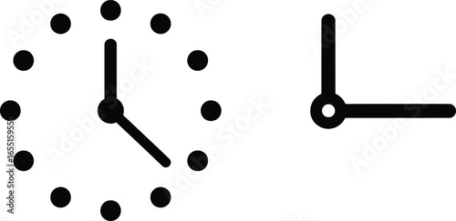 Vector art of simple analog clock face and hands