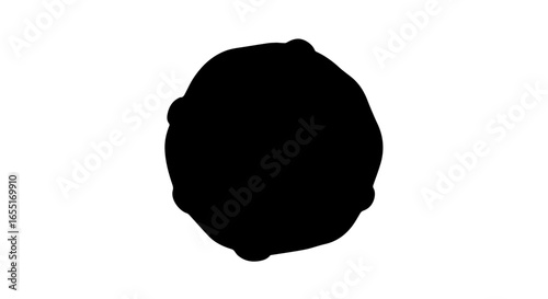 Minimalist black silhouette icon of a whole lumpy citrus fruit with a bumpy irregular shape.