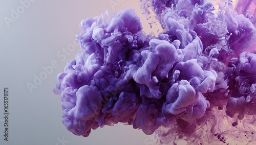 Purple ink dissolving in water