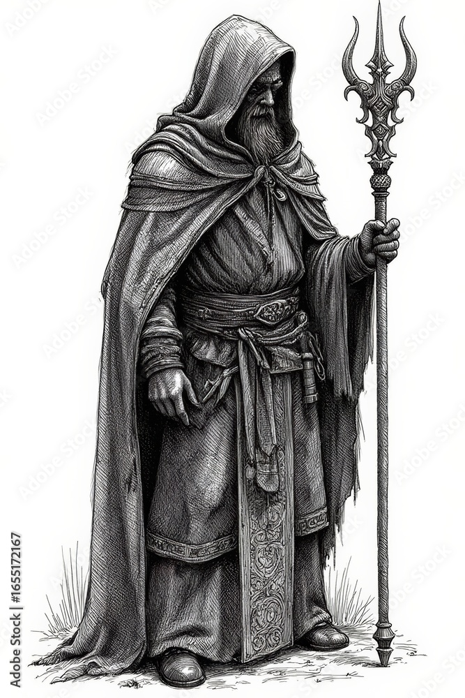 Obraz premium wizard pen sketch