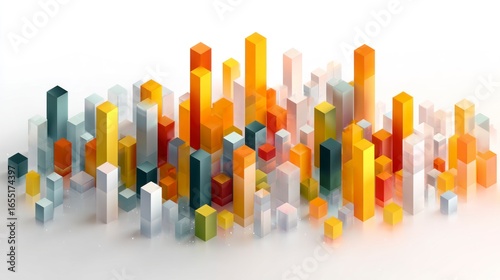 Abstract cityscape cubes illustration