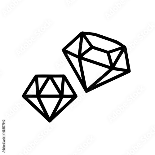 Two Simple Geometric Diamond Shapes Isolated on a White Background