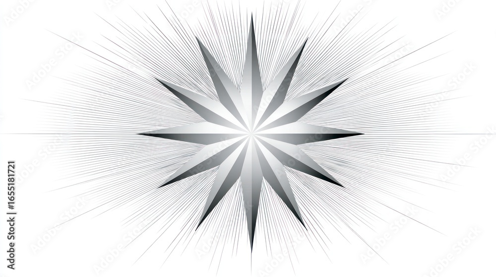 Obraz premium Abstract gray starburst design