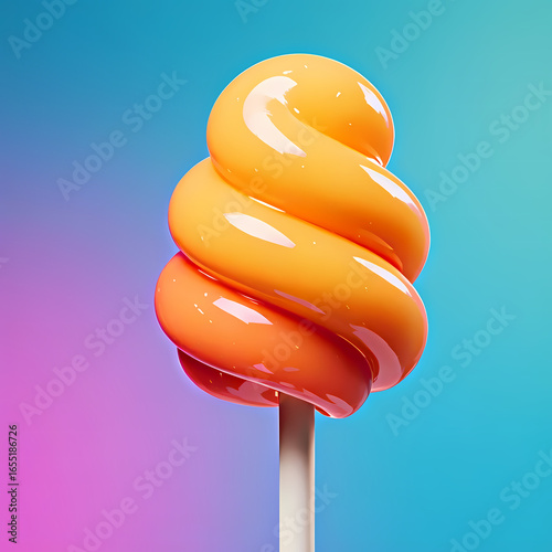 Wallpaper Mural orange lollipop on a blue background Torontodigital.ca
