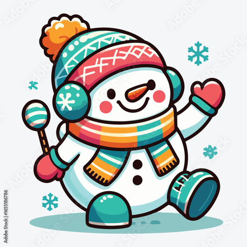 Christmas decor, and festive winter designs. Bright and cute character illustration. stock illustration