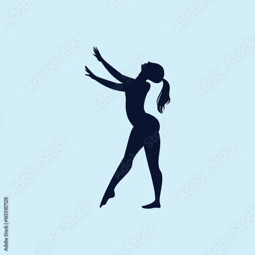 Flat design gymnast silhouette illustration