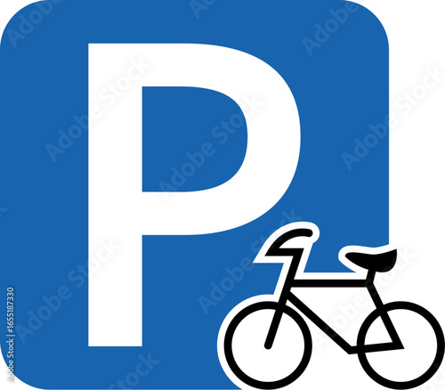 Bicycle Parking Sign. Parking Road Sign. Vector