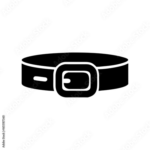 Black leather belt fashion accessory vector illustration for clothing and style design element one hundred