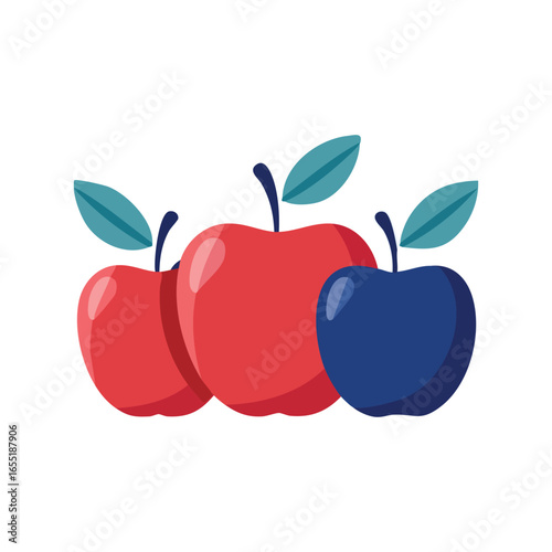 Apples Autumn Harvest Minimal Flat Vector Icon