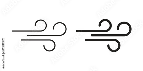 Wind Icons in Minimalist Style Isolated on White Background