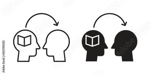 Knowledge Sharing Icons in Profile View with White Background