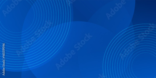 blue background dominated by circles. The colors evoke a sense of vibrancy, particularly with shades like electric blue and majorelle blue.